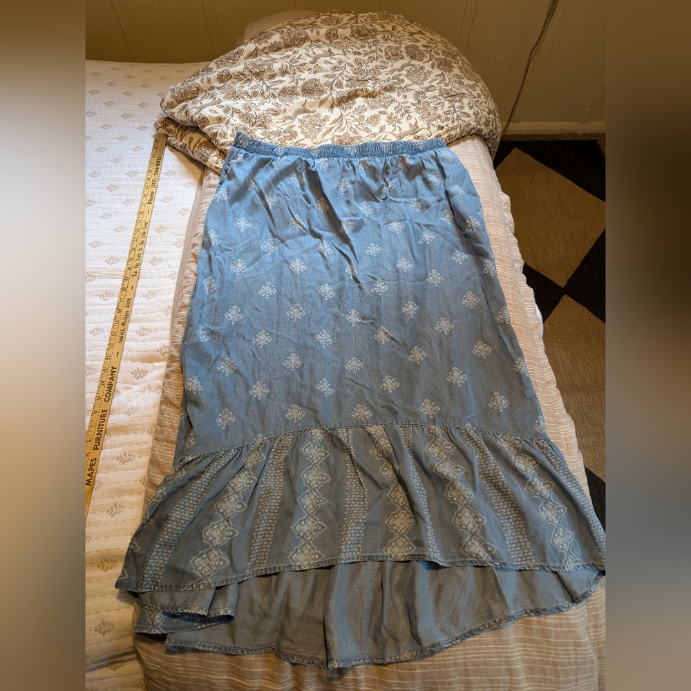 Lauren Lane for Sonoma block print lyocell long skirt - Picture 3 of 12